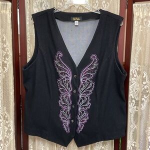 BOB MACKIE SEQUINED BUTTERFLY VEST - SZ XL